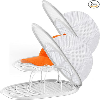 Eiito Hat Washer for Washing Machine,Hat Cleaner for Baseball Caps with Frame Cage and Mesh Bag（2Pack White）
