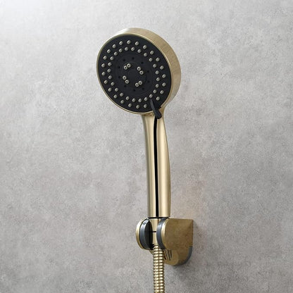 Tecmolog Adjustable Shower Head Holder Wall Mount Handheld Shower Bracket Plastic for Bathroom, Zirconium Gold, ST01J1