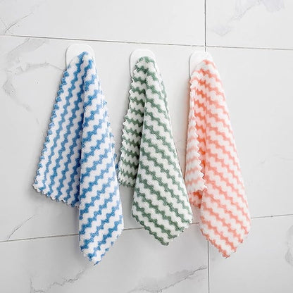 21 Pack Super Absorbent Dish Cloths Coral Velvet Microfiber Kitchen Towels Lint-Free Nonstick Oil Reusable Washable Fast Drying Rags 10"x10" Multipurpose Cleaning Dishcloths for Dishes Countertops