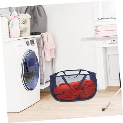 UKCOCO Large Foldable Mesh Laundry Basket with Handles Spacious Wire Hamper for Bedroom Storage Collapsible Clothes Organizer for Home