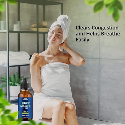 Eucalyptus Shower Steamer Spray 2 fl oz – Aromatherapy Shower Mist with Essential Oils – Eucalyptus Steam Spray for Sauna, Spa, Bathroom & Room – Nexon Botanics