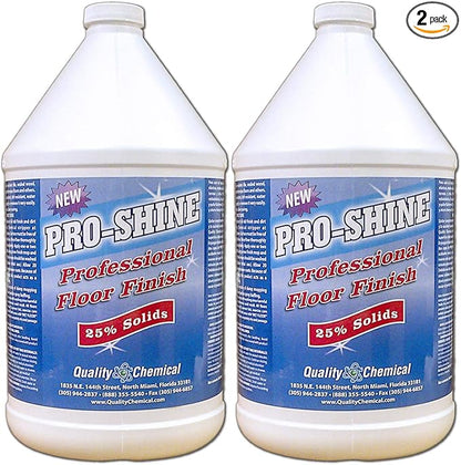 Quality Chemical Pro Shine High Solids Commercial Wet-Look Floor Finish Wax - High Shine Floor Cleaner, Future Floor Wax - Floor Wax for VCT Tile Floors, Polish & Restorer - 128 oz (Pack of 2)