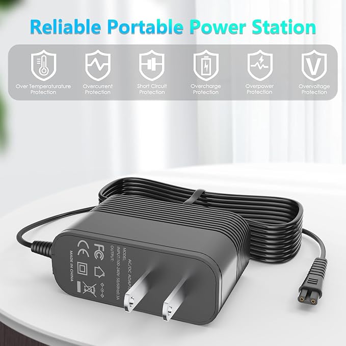 9V Charger for Electric Spin Scrubber Compatible with Homitt，LABIGO， kHelfer Electric Spin Scrubber Adapter Power Cord