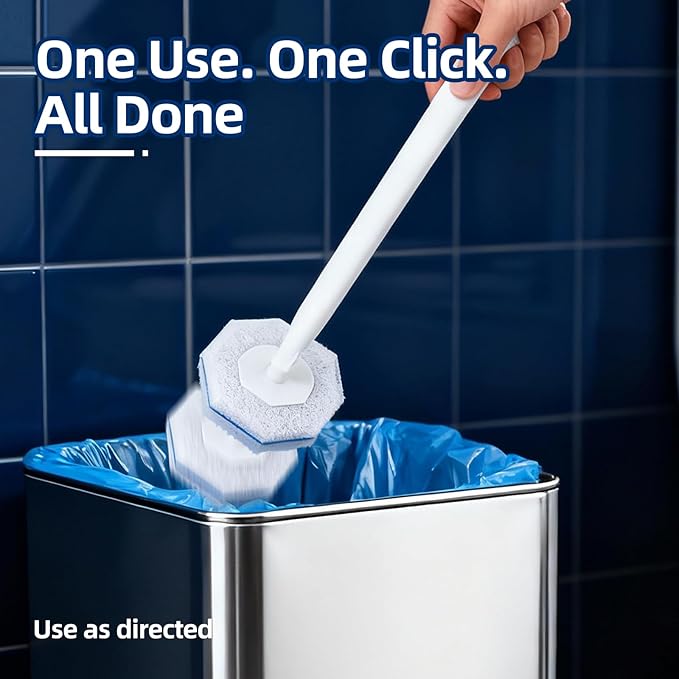 60 Count Toilet Cleaner Refill Pads Compatible with Clorox ToiletWand, High-Density Disposable Toilet Brush Refills for Powerful Scrubbing