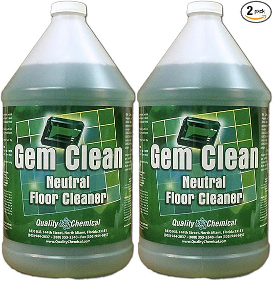Gem Clean - a Neutral Floor Cleaner Concentrate Designed for All Floor finishes or Polished Marble.-2 Gallon case