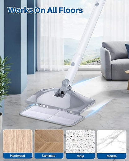 Steam Mop Replacement Pads - 6 Pack Machine Washable Microfiber Cloths, Reusable Cleaning Pads