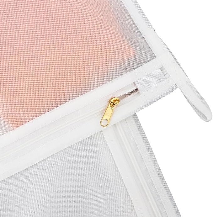 Muka 3 Pcs Mesh Laundry Bag for Delicates, with Metal Zipper, with Hanging Loop-L