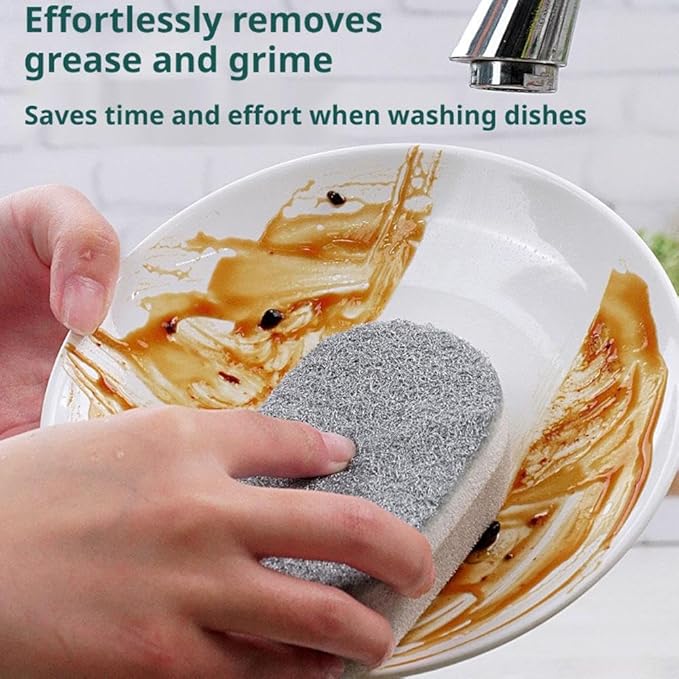 5 Pack Heavy Duty Cleaning Sponges Eraser for Kitchen Bathroom and Home Use, Multipurpose Emery Scrubber Pads, Durable Dish Scrubbing Sponge for Sink Pot Pan Tub Shower (Black)