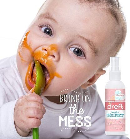 Dreft Baby Laundry Instant Stain Remover Spray for Clothes, 22 Fluid Ounce (Pack of 4)