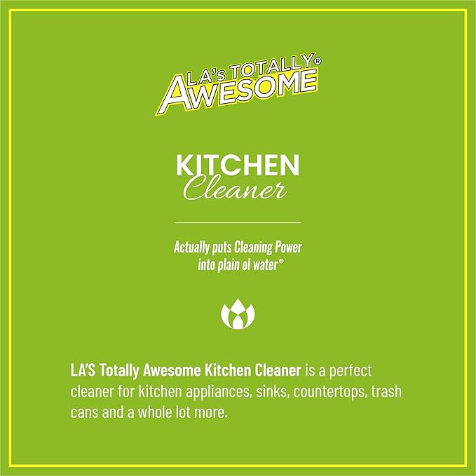 La's Totally Awesome All Purpose Cleaner 64 oz + Kitchen Cleaner Plant-Derived Spray 32oz (Pack of 2)