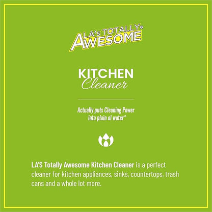 La's Totally Awesome All Purpose Cleaner 64 oz + Kitchen Cleaner Plant-Derived Spray 32oz (Pack of 2)