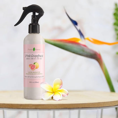 Pink Grapefruit Linen and Room Spray – Natural Air Freshener with Pure Essential Oil, Fresh Citrus Pillow Spray, Bathroom Odor Eliminator, Fabric and Home Fragrance – 8.5 fl oz