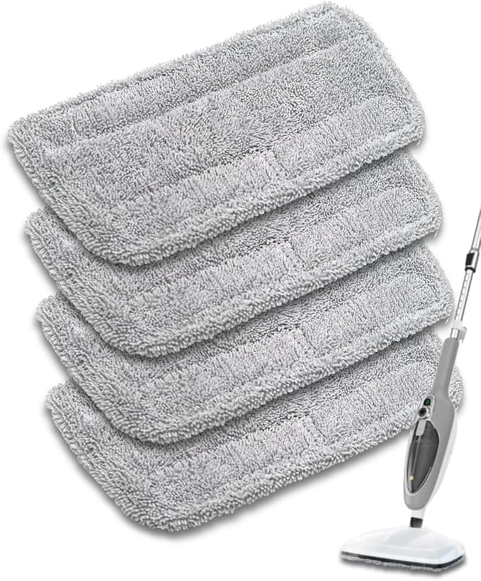 Steam Mop Pads Compatible with GorFanty Steam Mop GF-6610B & GF-6610, Replacement Mop Pads Compatible With Neugo NE033 NE033M Series Steam Mop, Washable & Reusable Microfiber Cloth -4 Pack