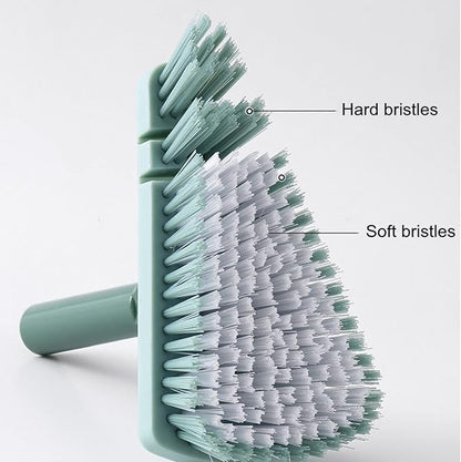 Cleaning Brush with Long Handle Floor Scrubbers for Tub Tile Cleaning Supplies Scrub Brush for Bathroom Bathtub Toilet Floor Kitchen Apartment Essentials forfor Women Men (Green)