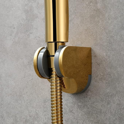 Tecmolog ABS Shower Head Holder Adjustable Wall Mount Bracket for Hand Shower Titanium Gold, ST01J