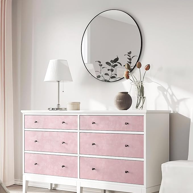 Yasinet 196.8×17.3" Pink Peel and Stick Wallpaper,Ultra-Strong Adhesion Wall Paper Pink Peel and Stick Modern Removable Waterproofing Wallpaper for Bathroom Cupboard Bedroom Apartment Decorate