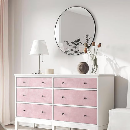 Yasinet 196.8×17.3" Pink Peel and Stick Wallpaper,Ultra-Strong Adhesion Wall Paper Pink Peel and Stick Modern Removable Waterproofing Wallpaper for Bathroom Cupboard Bedroom Apartment Decorate