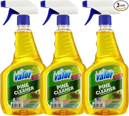 Valor Pine All-Purpose Cleaner with Trigger Sprayer, 32 fl oz – Multi-Surface Household Cleaner, Powerful Degreaser, Biodegradable, Fresh Pine Scent, Kitchen & Bathroom Use (32 Fl Oz (Pack of 3))