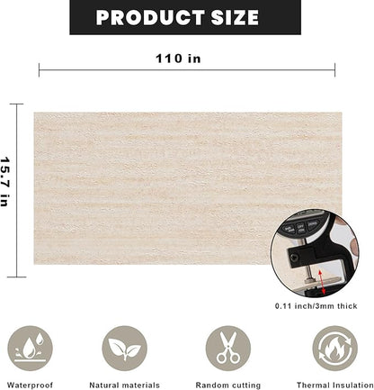 3D Wall Panels Peel and Stick – 15.7"x110" PVC Faux Travertine Texture, Self Adhesive Waterproof Wall Covering, DIY Accent Wall, Sofa Background Backsplash & Modern Home Decor, Covers 12 sq.ft