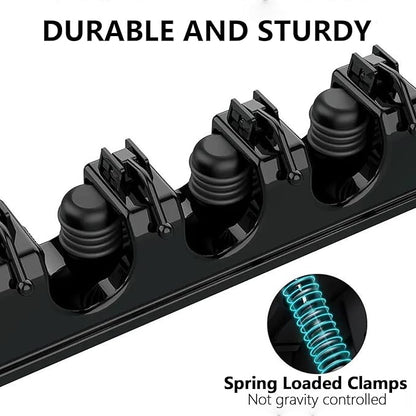Broom Holder Wall Mount, Heavy Duty Mop Holder Wall Mount with Hooks & Slots, Garage Storage Wall Hanger for Shovel, Rake, Kitchen, Laundry & Shed