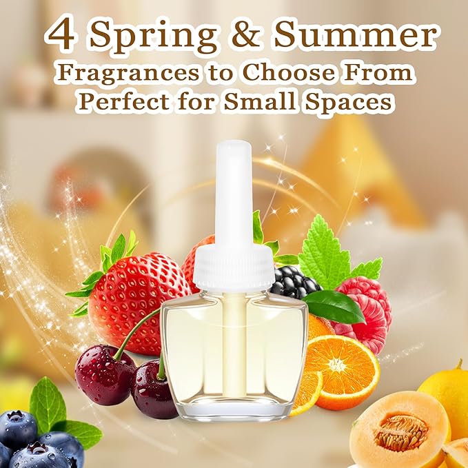 Plug In Air Fresheners for Home, 12ct – Black Cherry, Tropical Berries, Citrus, Honeydew Melon, Wall Plug in Refills, Room Freshener for Home, Compatible with Air Wick & Glade, Not for Glad Plus