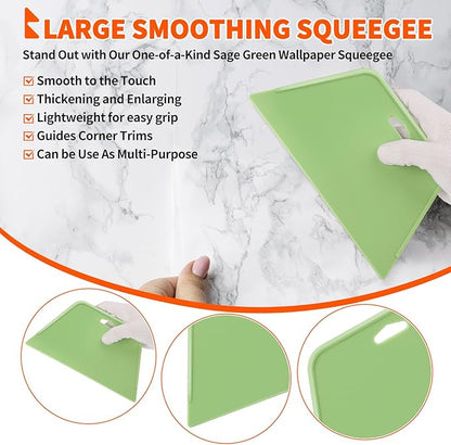 WRAPXPERT Wallpaper Tools, Wallpaper Kit Smoothing Tools for Peel and Stick, Wallpaper Installation Kits for Wallpaper Hanging, Contact Paper, Bathroom, Vinyl Backsplash Tile, Window Film Applying