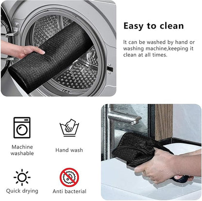 Topsky Microfiber Dish Drying Mat 2 Pack, 20 X 15 Inch Kitchen Counter Mats Reversible Baby Bottles Dish Dry Pad,Super Absorbent (Black)