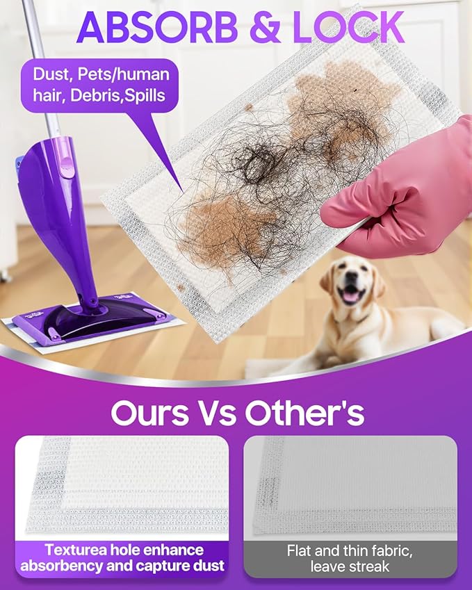 20 Count Disposable Mop Pads Refill for Swiffer WetJet Spray Mop - Wet Jet Mopping Pad Refill for Multi Surface Hardwood Floor Cleaning - Thickness & Absorbent