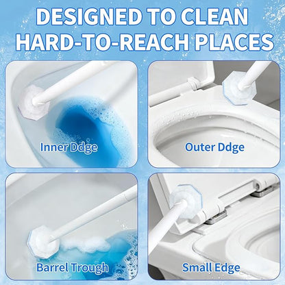 100 Count Toilet Wand Refills for Clorox, 4X Cleaning Power Toilet Bowl Cleaner Refill Pads for Clorox Wand System, Disposable Toilet Brush for Bathroom Cleaning，Light Scent