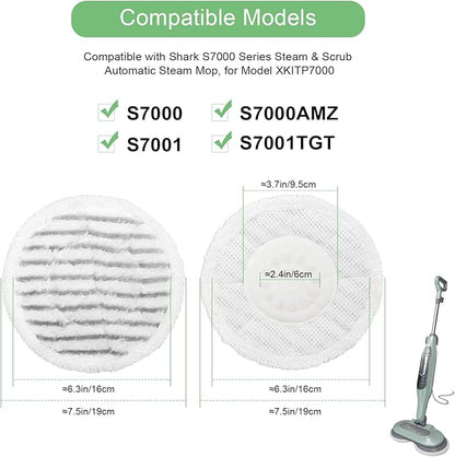 S8201 Steam Mop Pads Replacement for Shark S8201 S8001 S7001 S7201 S7000AMZ S7000 S7005 S7020 S7001C Steam Mop Steam & Scrub Dirt Grip Scrub Washable Pad