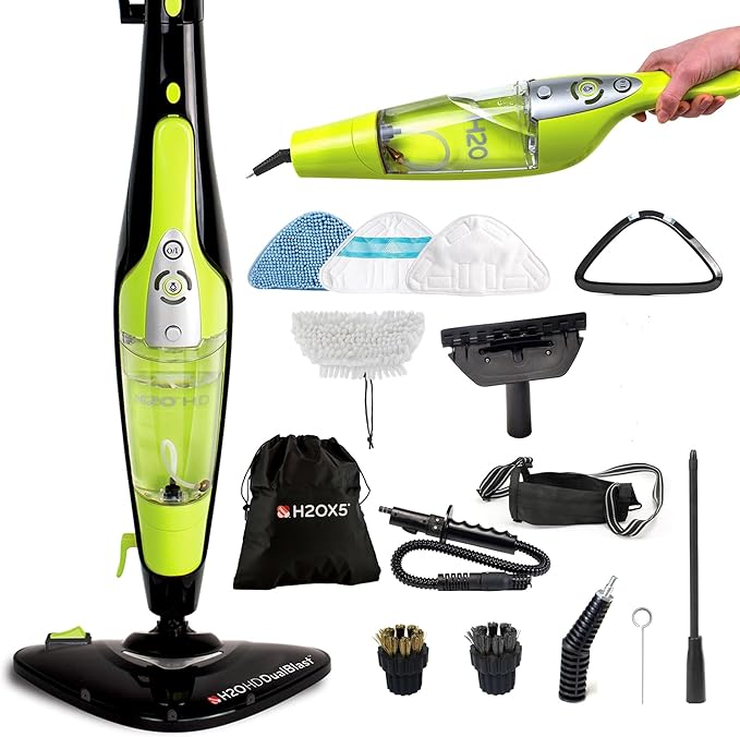 H2O HD Dual Blast Steam Mop & Handheld Steam Cleaner | 5-in-1 Floor Steamer | Forward-Blast Mop Head | 1500W Power & 450ml Tank | Hardwood, Tile & Laminate Cleaner