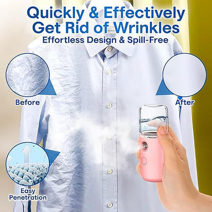 Easy Care Sunshine 15s Heat up Mini Travel Steamer, Easycare Sunshine Mini Travel Atomizer, Mini Handheld Garment Steamer, Fabric Steam Iron for Home and Travel (White+Black)