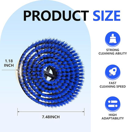 Steam Mop Pads Replacement Brush Head for Shark Steam and Scrub Mop S7000/S7001/S8201/s7201 Series Brush Heads with Nylon Bristles, Deep Clean Hardwood & Tile Floors Grout, Scratch-Free Polish(blue)
