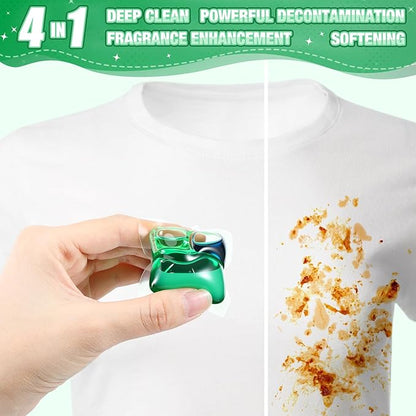 100 Count Concentrated Laundry Detergent Pods Bulk 4 in 1 Laundry Detergent Pods Remover Cleaning Fragrance Enhancement Softening