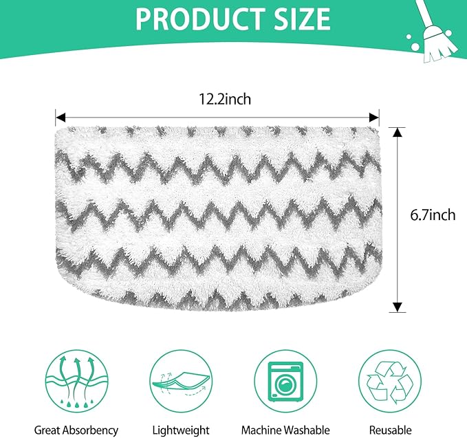 Heavy-Duty steam Mop Replacement Pads for Shark Steam Mops S1000/S1000A/S1000C/S1000WM /S1001C/S2001 Reusable Microfiber Steamer Scrub Mop Pads Washable for All Hard Floors,4pcs
