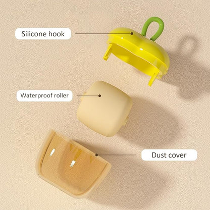 2Pcs Reusable Lint Roller Set, Portable Mini Travel Lint Roller, Washable Sticky Roller, Mini Pet Hair Removal Tool,Easy Removing Hair on Clothes Sofa Bed Carseat (2 Yellow)