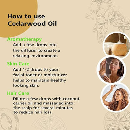GM Gumili Cedarwood Essential Oil for Diffuser Skin Hair Holiday Home Care