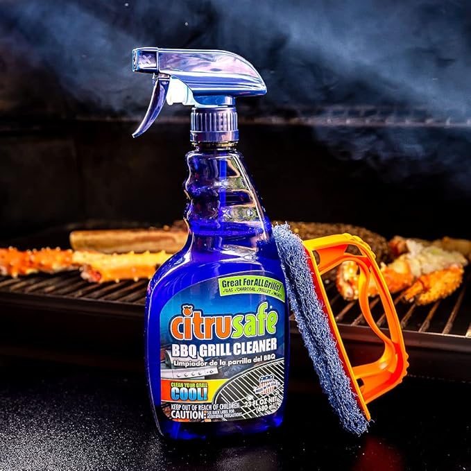 Grill Cleaning Spray - BBQ Grid And Grill Grate Cleanser By Citrusafe (23 oz)
