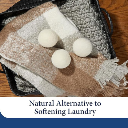 Cosy House Collection Wool Dryer Balls - Premium Reusable Natural Fabric Softener - Eco-Friendly, Saves on Time and Energy - Soften Clothes Naturally - Reusable for Up to 3 Years - White (Pack of 3)