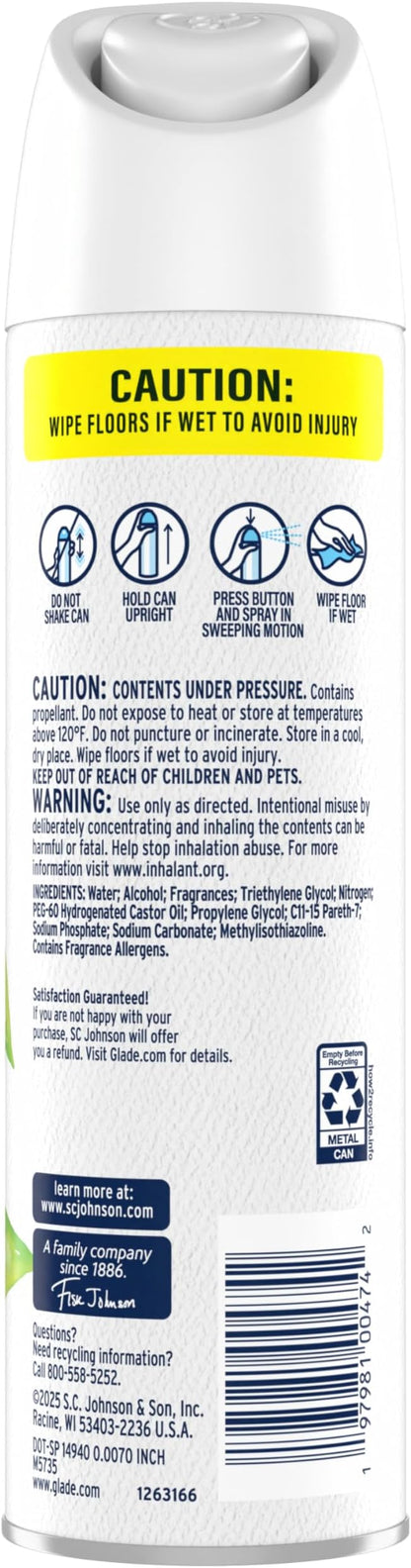 Glade Air Freshener Room Spray, Clean Linen Scent, Odor Fighting to Deliver Long Lasting Freshness, 7.3 Oz, 6 Count