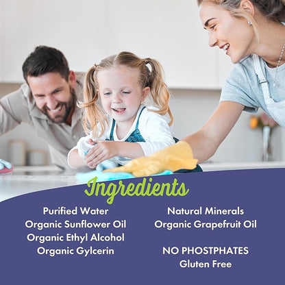 Fit Organic Multi-Surface Cleaner & Degreaser Spray – USDA Organic, Plant-Based, Biodegradable, Tough on Grease & Grime, Natural All-Purpose Spray for Kitchen, Bathroom, Oven & Toilet - (32oz)