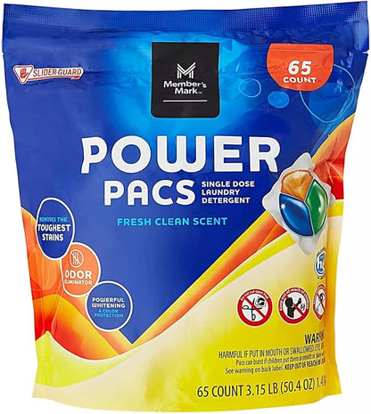 Member's Mark Ultimate Clean Laundry Detergent Power Pacs, Fresh Clean (130 Ct)