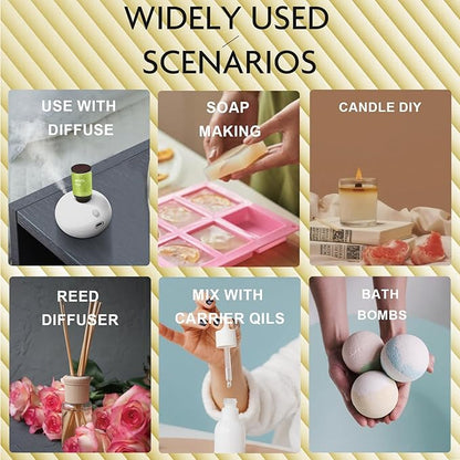 Premium Hotel Fragrance Oil Collection for Diffusers, Essential Oils for Diffusers for Home, Hotel Diffuser Fragrance Oils,Spa & Candle Making, White Tea, Citrus Luxe, Velvet Night and More - 6x10ml