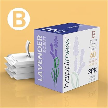 happimess 5.3 Gallon (20L) Drawstring Trash Bags, Lavender Scent, White, Heavy Duty MDPE Liners for Kitchen and Household, Odor Control, Custom Fit 100 Count (5 Packs of 20 Liners) HPM3101B-W-5SET