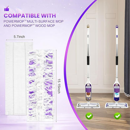 30 Pack Disposable Moping Pads Refills for Power Mop™ Multi-Surface Mop and for PowerMop™ Wood Mop, Replacement Mop Pads for Floor Cleaning