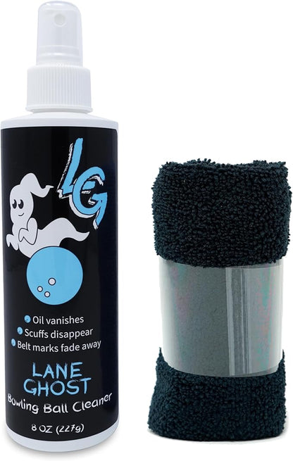 Lane Ghost Bowling Ball Cleaner Spray - USBC Approved - Oil, Scuff, and Belt Mark Cleaner - Restores Tack and Prolongs Lifespan of Ball
