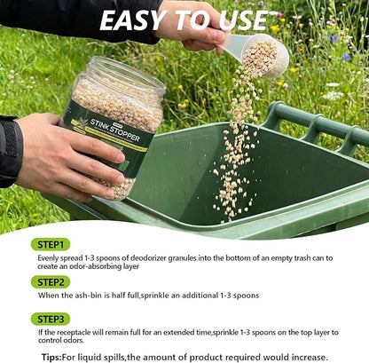 USKICH Outdoor Trash Can Deodorizer Odor Eliminator,Garbage Disposal Cleaner and Deodorizer,Plant-Based Purifying Sage Absorbing Granules for Trash Bins,Dumpster,Outdoor Waste and Garbage Cans,12 OZ