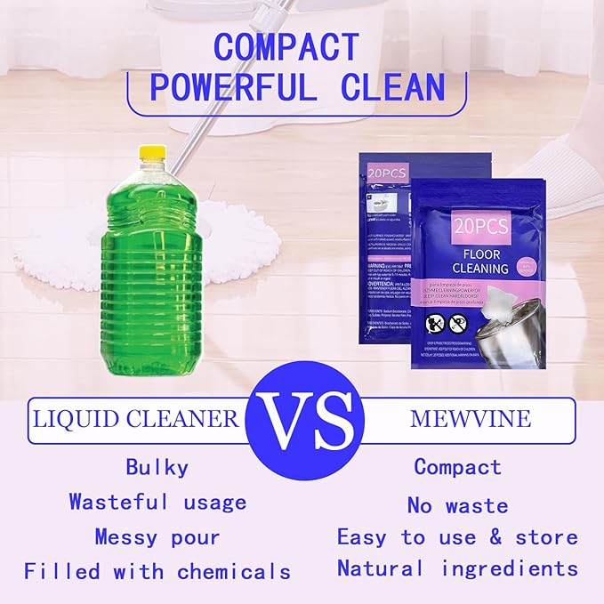 Natural Hard Floor Cleaner PACSS - Lavender Scent (20 Count) | Plant-Based Ingredients | Safe for Tile, Vinyl, Laminate & More | Compatible with OCedar & All Standard Mop Buckets