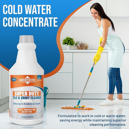 Super Duty Degreaser Heavy Duty Tile & Grout Cleaner for Kitchens, Bathrooms & Floors Removes Grease & Deep Stains Concentrated