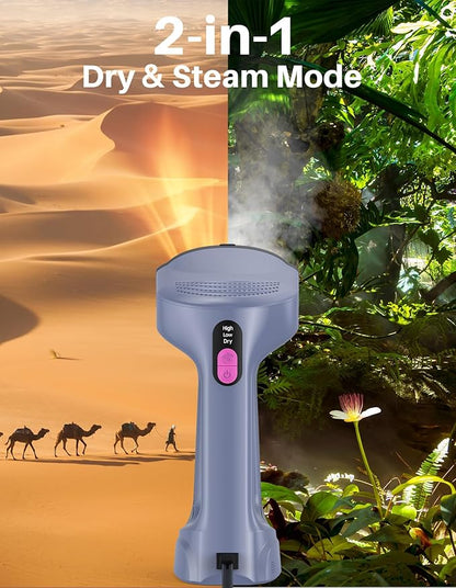 Sweepulire Vacuum Steamer for Clothes, 3500Pa Suction Handheld Clothes Steamer, 3 Modes, LED Display, Portable Travel Steamers for Clothes, Steaming & Ironing 2 In 1, 160ml Water Tank (for 110-120V)